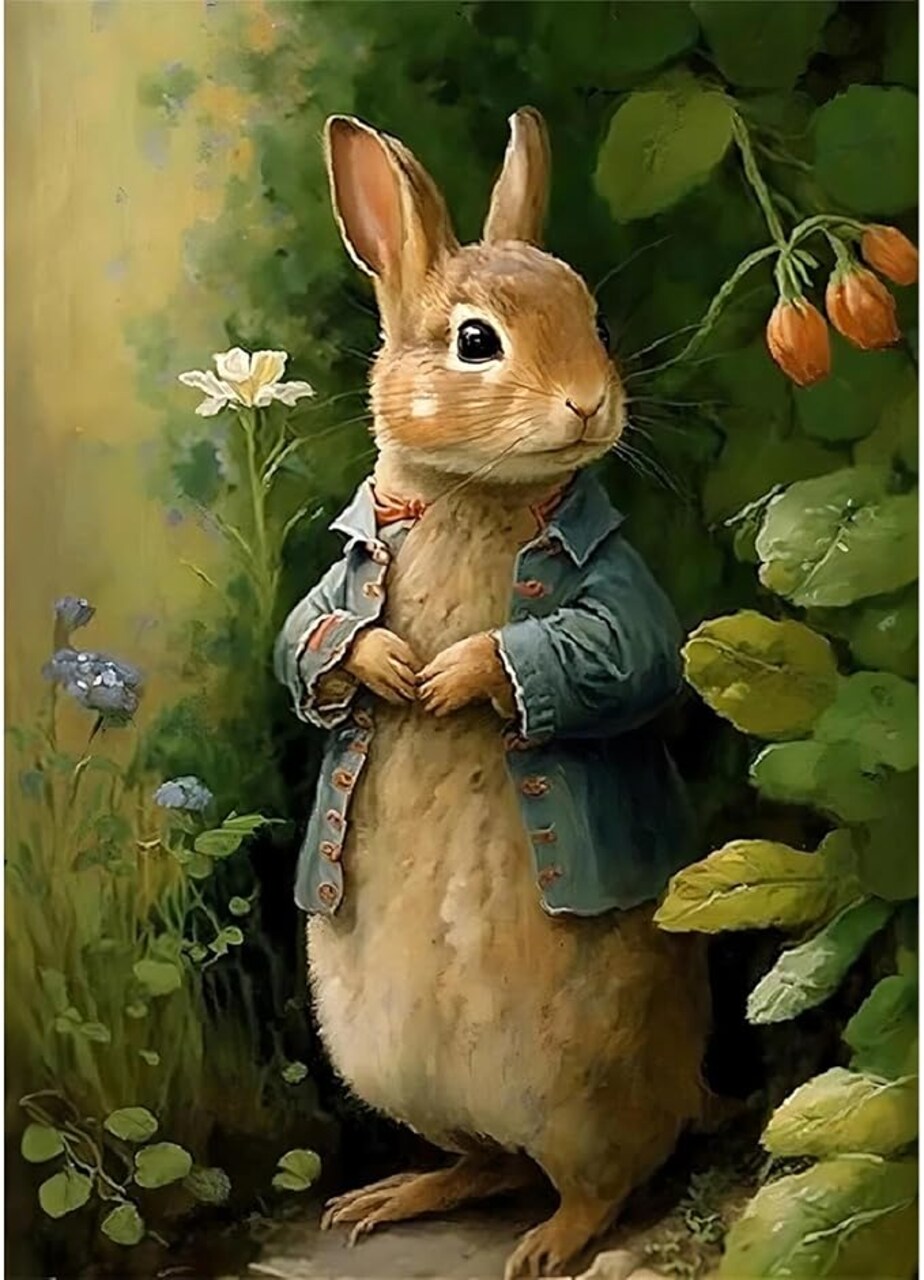 5D Diamond Painting Kits for Adults Full Round Drill Rabbit Animal Embroidery Pictures Arts Paint by Number Kits Diamond Art Kits for Home Wall Decor 11.8x15.7in